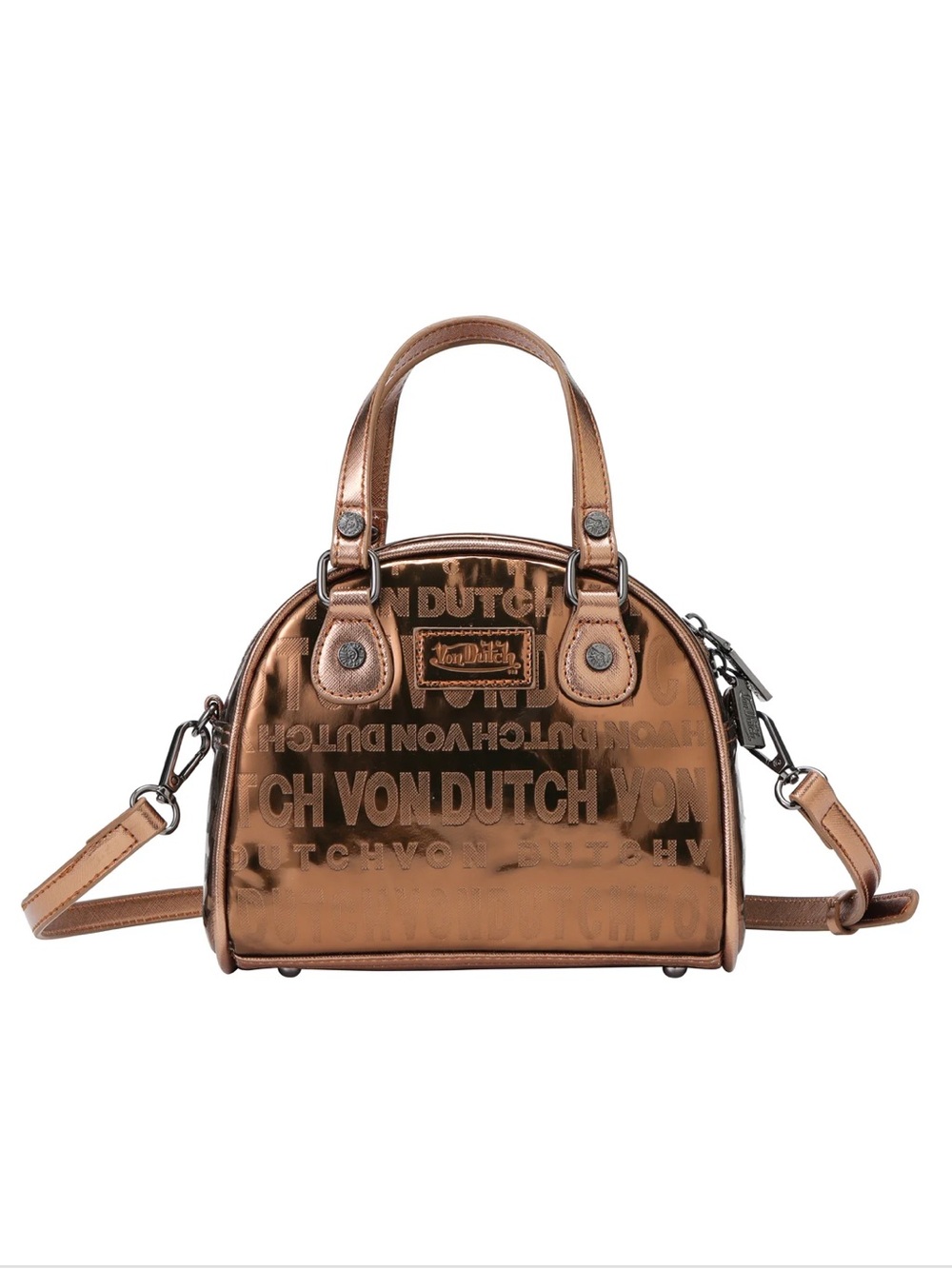 New Von Dutch Metallic Bronze Mini Bowling Bag